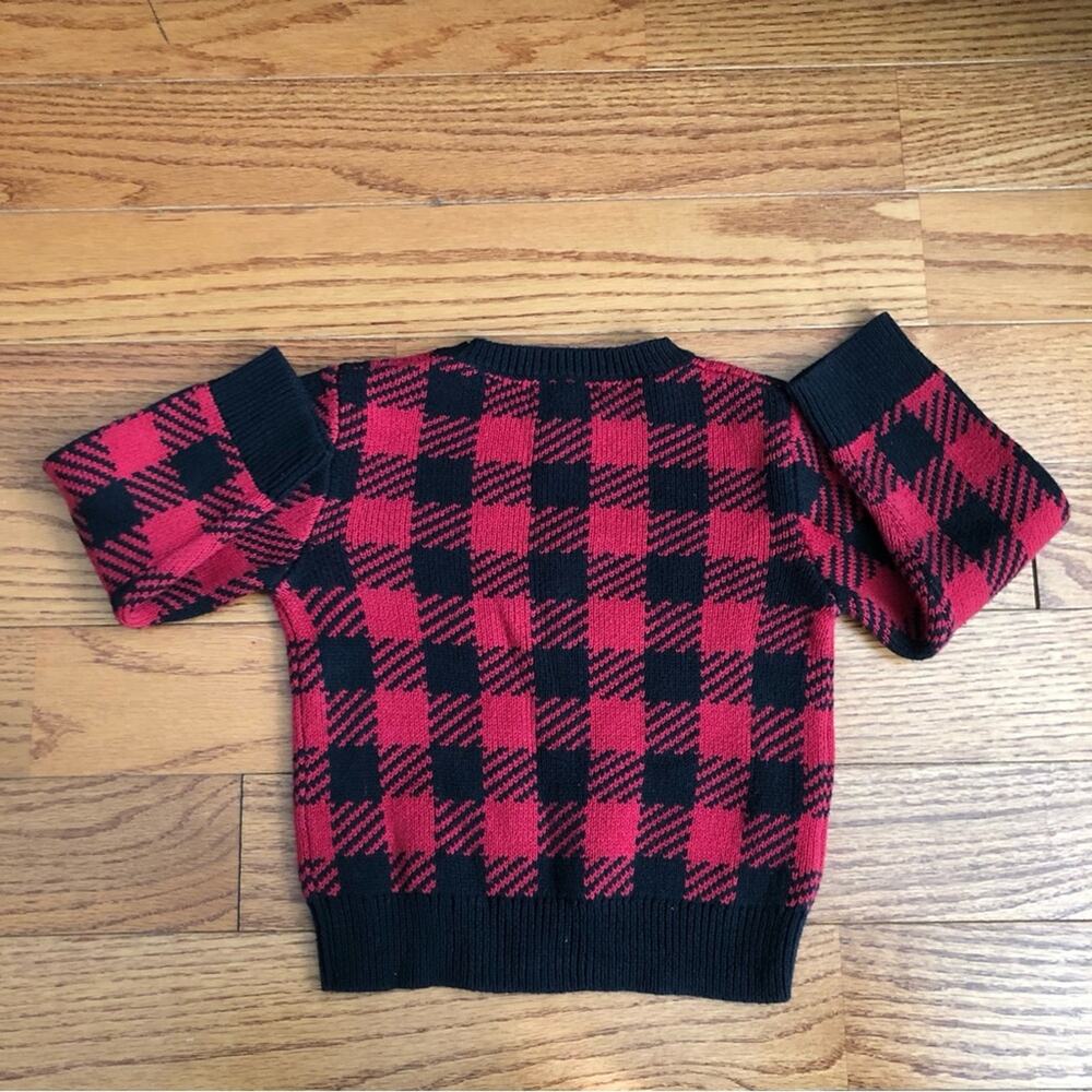 Tucker + Tate Buffalo Plaid red & black Cotton Pullover sweater Boy’s Size 2 - Picture 7 of 8